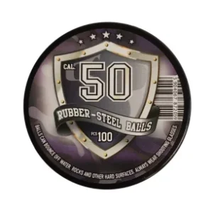 Boite de 100 billes en caoutchouc dur et metal Cal.50